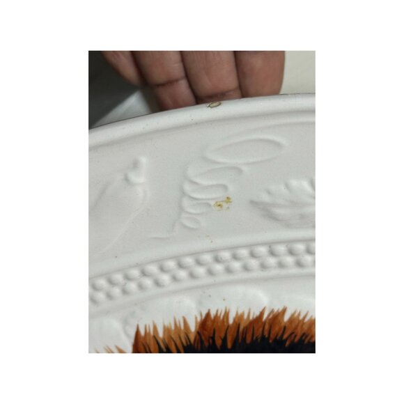 HUGE Turkey Platter - Vintage THANKSGIVING Hand Painted Ceramic c1960s-70s READ - Picture 4 of 7